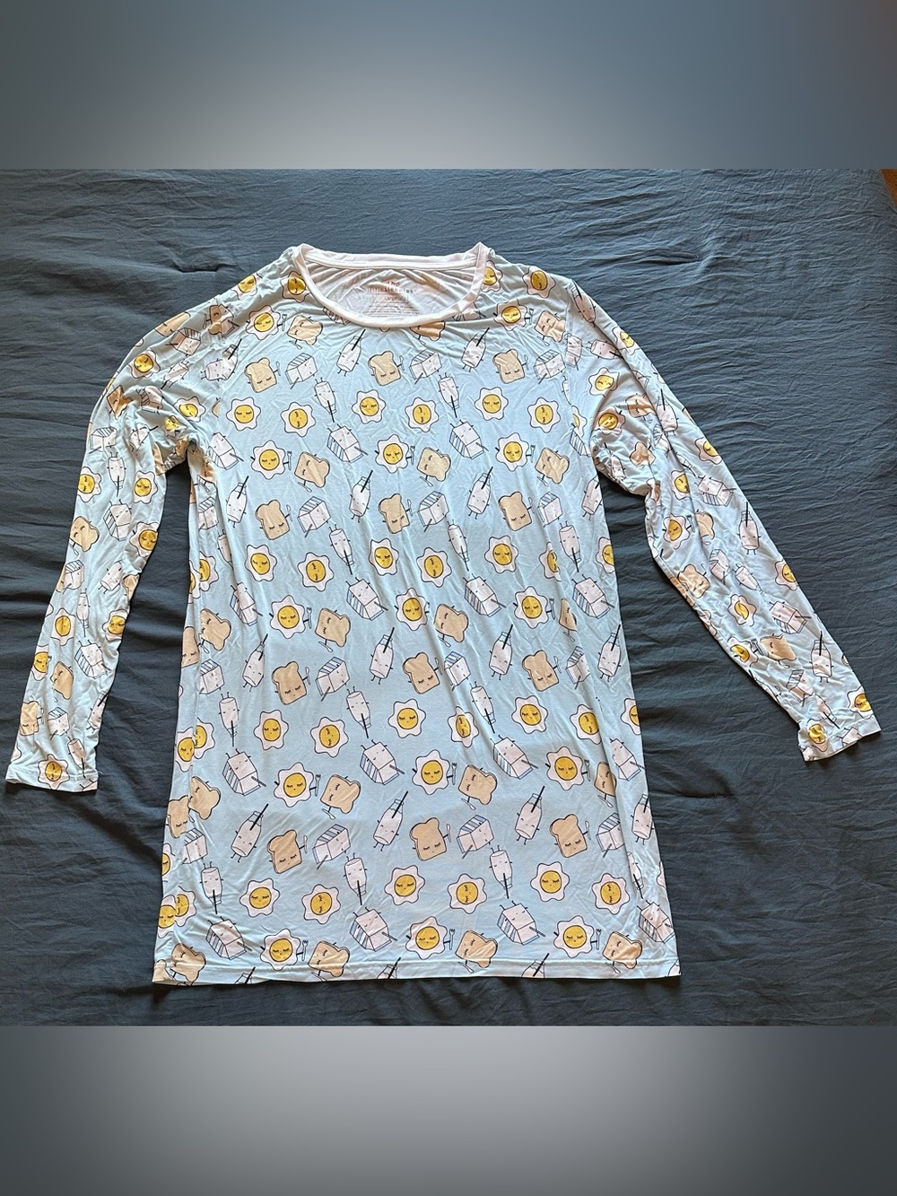 Little Sleepies Bamboo Light Blue Breakfast Print Nightgown - Women’s Large